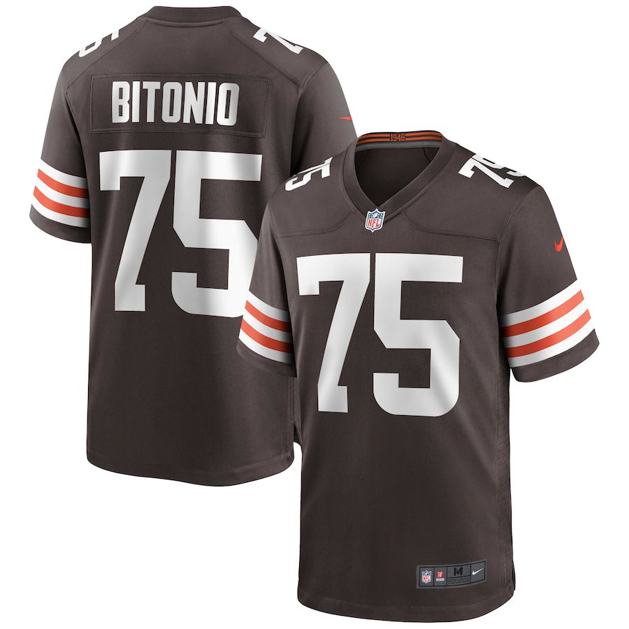 Men Cleveland Browns #75 Joel Bitonio Nike Brown Game NFL Jersey->->NFL Jersey